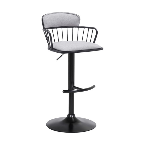 Armen Living Nash Mid Century Modern Adjustable Height Swivel Black
