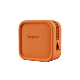 Fangu Fan Cosmetic Bag, Makeup Pouch, Travel Pouch, Square, EVA Material, Washable, Soft, Freestanding, Cosmetics, Small Items, Gadget Storage, orange