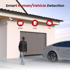 Anpviz 6MP Bullet PoE IP Camera with Human & Vehicle Detection, Security IP Camera Outdoor Indoor, 100ft Smart Color Night Vision, 2.8mm Lens, MicroSD Slot(up to 256GB) for 24/7 Recording (U Series)