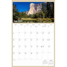 2025-2026 Wall Calendar Spiral-bound Twin-Wire Binding - 18 Months Planner 8.5" x 11" - Large Ruled Blocks with Julian Dates - (Outdoors)