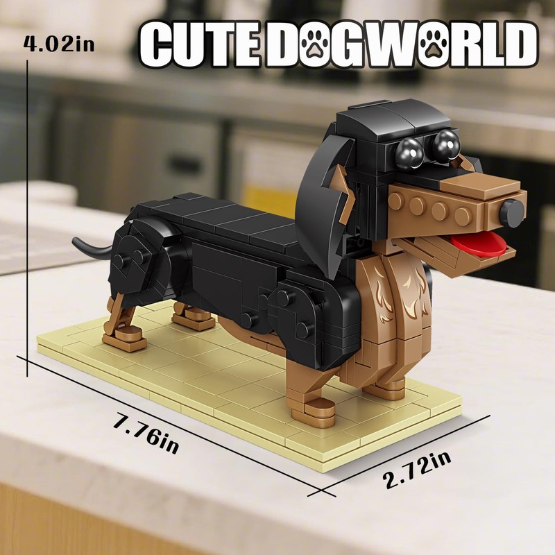 Lynda Cute Animals Dachshund Dog Building Toy for Girls &