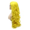 Aurssa Long Wavy Hand Tied Lace Front Yellow Cosplay Party
