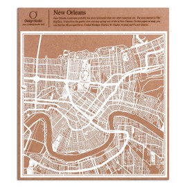 New Orleans Paper Cut Map by O3 Design Studio White 12x12 inches Paper Art