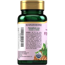 Piping Rock 100 Capsulas De Fenogreco 2000mg Extracto De Semilla Suplemento Para Mujer