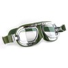 HDM Halcyon Compact Classic Motorcycle Goggles/Flying Goggles - Green Leather