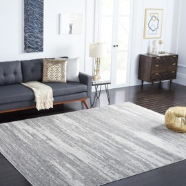 SAFAVIEH Skyler Collection 8' x 10' Light Grey/Ivory SKY501F Modern Abstract Non-Shedding Living Room Bedroom Dining Home Office Area Rug