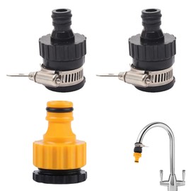3PCS Kitchen Tap Hose Connector, Tap Hose Connector for Hose Pipe, Universal Fit for Most Standard Taps and Hoses, Ideal for Gardening, Cleaning, and Outdoor Use