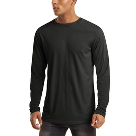 Shirts for Men Long Sleeve UV Shirts Sun Shirts Running Shirts Workout Shirts Fishing Shirts Rashguard Hiking Shirts Gym Shirts UPF 50 Shirts Black