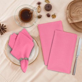 Ruvanti Cloth Napkins Set of 12, 18x18 Inches, Napkins Cloth Washable, Soft & 100% Cotton Napkins, Perfect for Wedding, Christmas Napkins, ‎Thanksgiving Napkins, Dinner Napkins - Pink