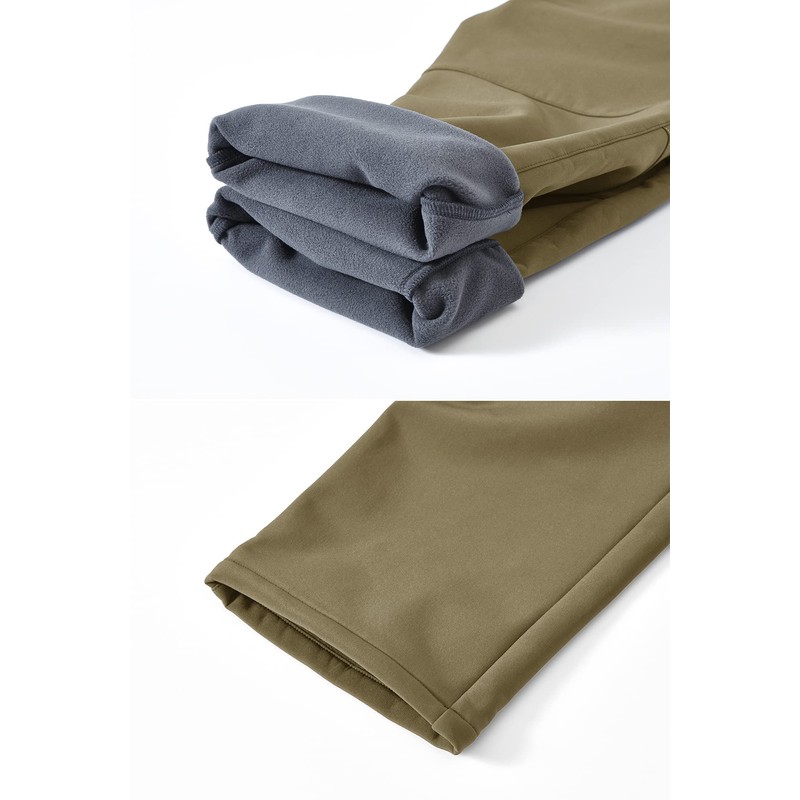 YSENTO Men's Skiing Pants Waterproof Windproof Fleece Lined Hiking Cargo