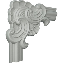Ekena Millwork PML10X10PM-CASE-4 Pompeii Corner (4-Pack) Panel Moulding, 10 5/8"W x 10 5/8"H, Primed