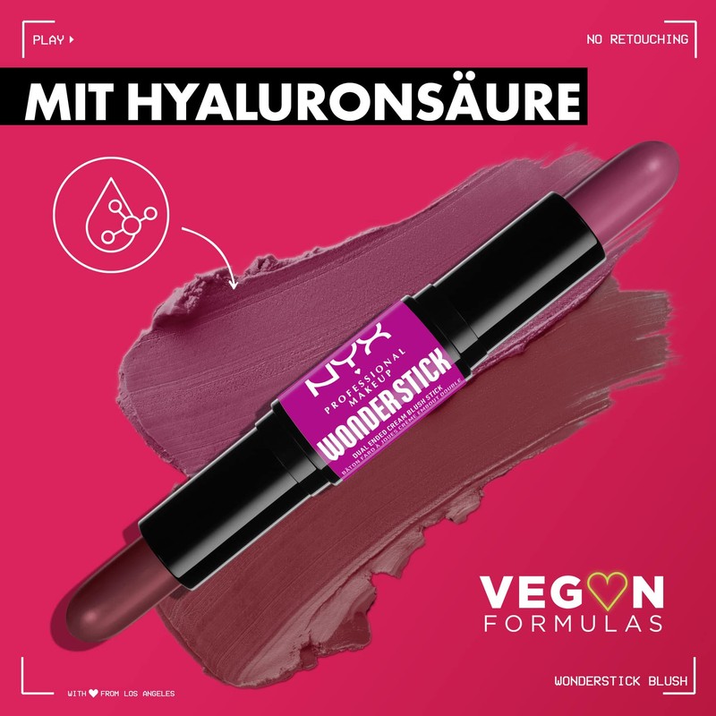 NYX Professional Makeup Blush, with Hyaluronic Acid, Moisturising, Mixable Texture,