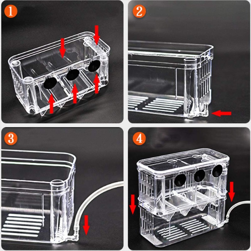 Tiberham Fish Breeding Box, Acrylic Floating Fish Hatchery Isolation Box,