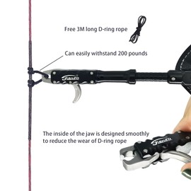 xxiaojun Adjustable Wristband Release, Index Finger Release, Composite Bow, 360 Degree rotatable Jaws, Automatic Closure, Bow and Arrow Archery Accessories, Archery Release Aids