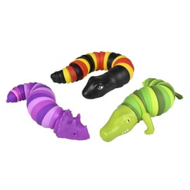 Dinosaur, Alligator, and Snake Wiggle Fidget Toys - Prehistoric Themed - Fidget Slug, Fidget Toys, Sensory Toys, Articulated Jointed Toys, Stress Relief Toys, Stim Toys, Autism and ADHD Fidget Toys