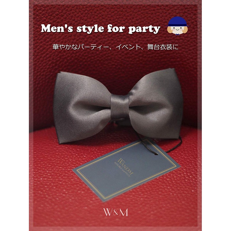 WANDM Bowtie, Bowtie, Ribbon, Men's Striped, Patterned, Solid, Solid, Grosgrain