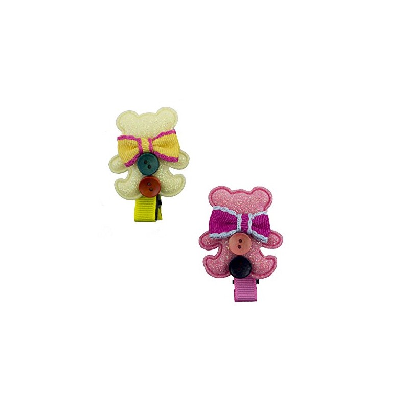 HAND ® A Pair of Cute Glittery Teddy Bear Hairclip