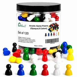 Juego de 120 piezas de plástico opaco en 6 colores con caja de almacenamiento portátil, fichas de juego ideales para juegos de mesa y juegos de mesa
