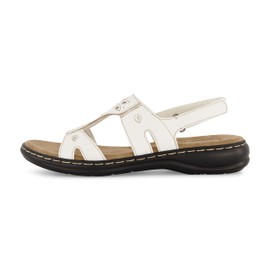 CUSHIONAIRE Women's Briar comfort sandal +Comfort Foam, White 11