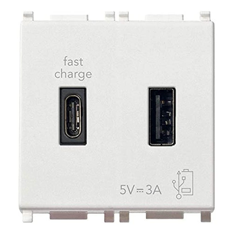 VIMAR 14295.AC USB Power Supply 5V 3A for Electronic Devices,