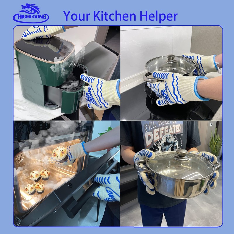 BBQ Grill Gloves Heat Resistant, 1472℉ Heat Resistance Fireproof Glove