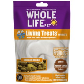 Whole Life Pet USA Sourced and Produced Human Grade Probiotic Freeze Dried Cat Treat, for Healthy Digestion Real Chicken Recipe 1.5 Ounce