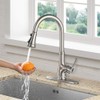 Kitchen Faucet-WEWE Single Handle Stainless Steel Brushed Nickel Pull Down