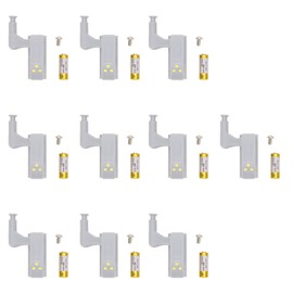 Bisagra de Luz LED, 10 Juegos de Bisagras de Luz LED Gabinete de ABS de Alto Brillo con 3 Cuentas de Lámpara LED para Gabinete de Cocina, Sala de Estar, Dormitorio, Armario (Luz