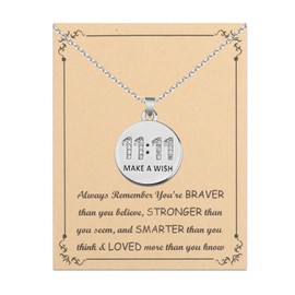 BNQL 11 11 Make a Wish Necklace 11 11 Angel Numbers Necklace Make A Wish Gift Jewelry for Women Girls (11:11 Necklace)
