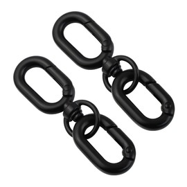 [FUSSED] 2-piece Set Spring Keychain, Carabiner Hook, Lost Prevention, Easy to Install and Disassemble Key Clip, Luxury Fashionable Key Ring, Buckle, Double Ring, Swivel Can, dark black