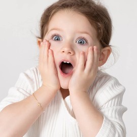 14k Yellow Gold Polished Cross Bracelet For Babies and Toddler Girls 5" - 6" - Beautiful Polished Bracelets For Girls Adorned with Freshwater Cultured Pearls - Religious Jewelry Gift For Girls