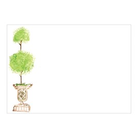 Caspari Painted Topiary Correspondence Cards - 12 Per Package