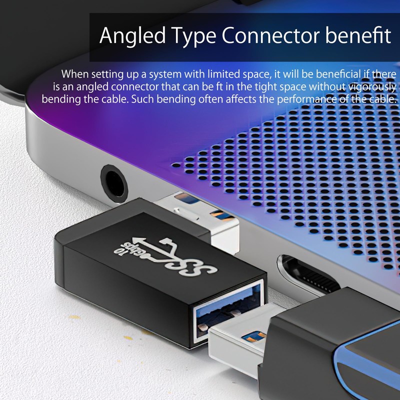 HENGBIRD USB 3.0 Angled Connector 90 Degree, USB Angle Plug