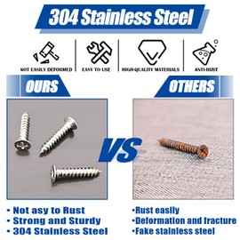 M3 Flat Head Wood Screws, Stainless Steel Countersunk Head Cross Wood Screws 3 * 10mm, Suitable For Indoor And Outdoor, Repairing Furniture, Carpentry And Diy, 100pcs