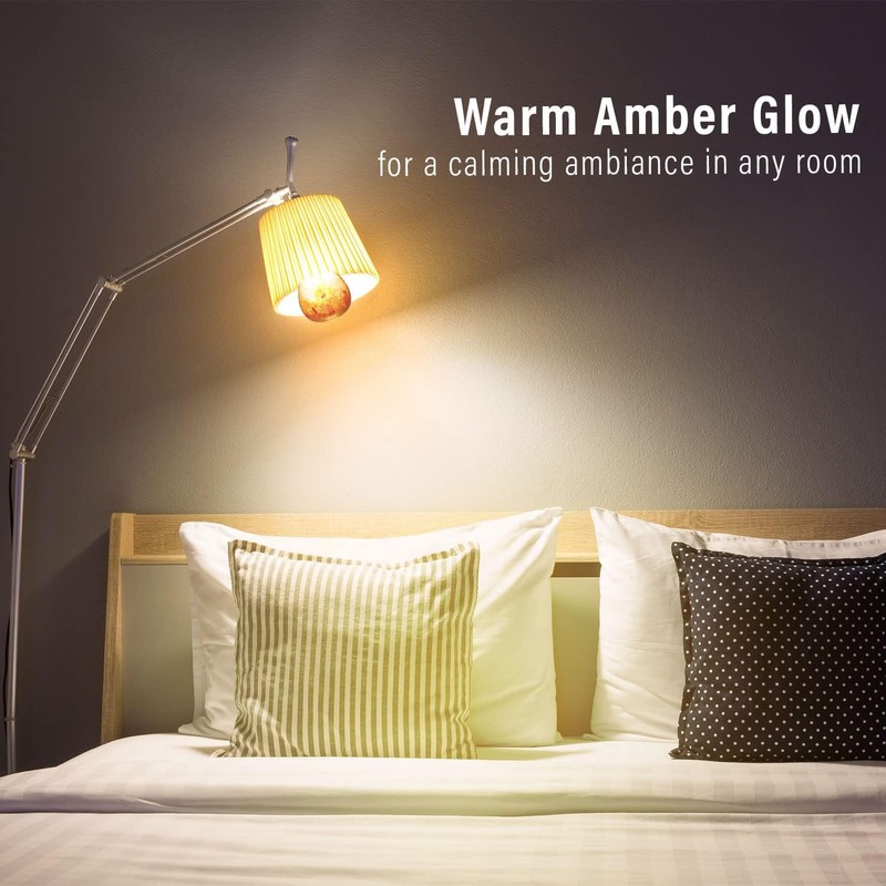 Himalayan Glow Natural Pink Salt LED Light Bulb, Warm Amber