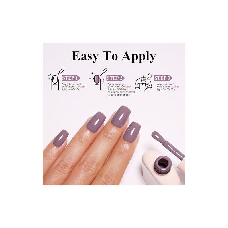 Esmalte De Uñas En Gel Gris Y Morado De 10