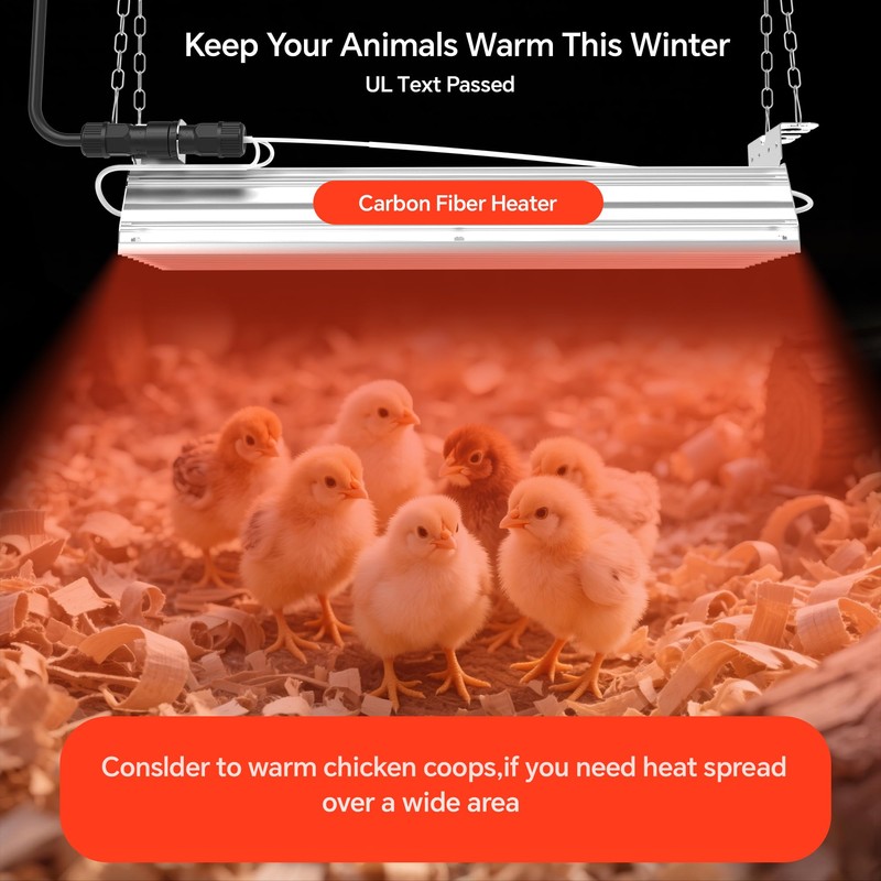 Chicken Coop Heater Chicken Heat Lamp, 200-400 Watt Two-Stage Temperature