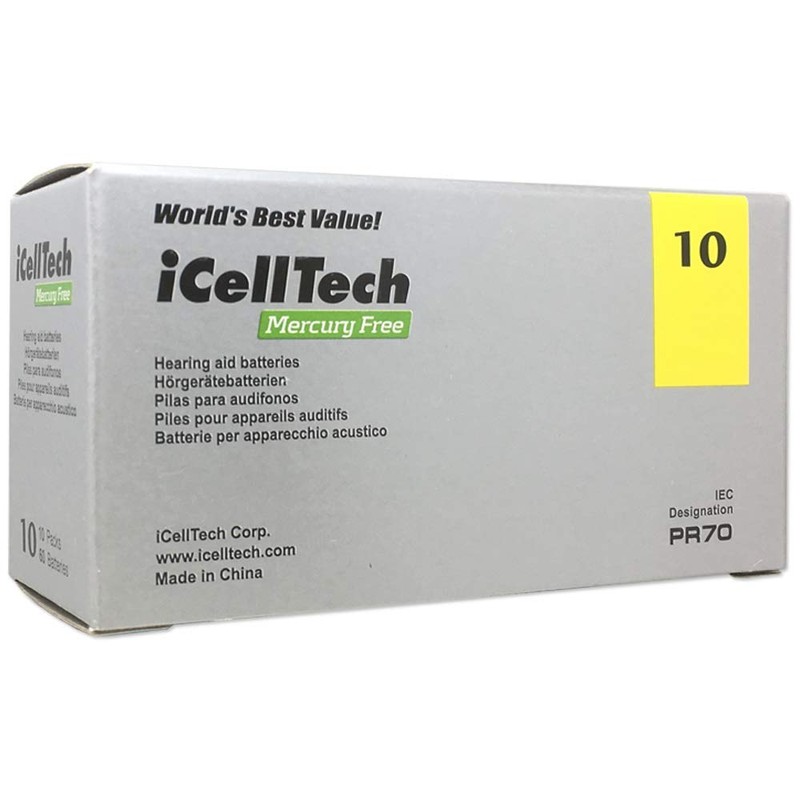 60 iCellTech Hearing Aid Batteries Size: 10