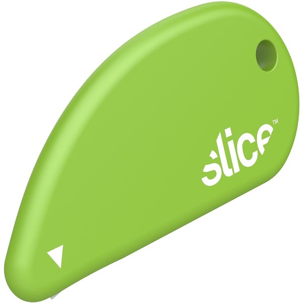 Slice 00100 Ceramic Blade Safety Cutter, Opens Clamshell Packaging, Coupon Cutter, Trim Photos, Scrapbooking, Fits Keychain, Green