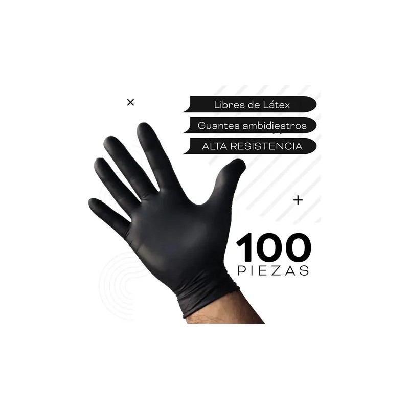 Guantes Nitrilo Concept Negros Talla 100 Unidades