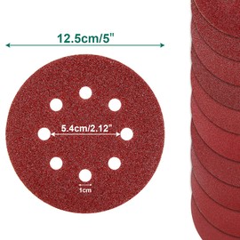 100PCS Sanding Discs, 125mm Orbital Sander Discs, 8 Holes 5 Inch Hook and Loop 40/60/ 80/100/120/150/180/240 /320/400 Grit Sandpaper Assortment for Orbital Sander