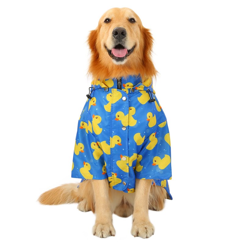 HDE Dog Raincoat Poncho Double Layer Zip Rain Jacket with