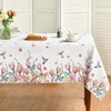 Horaldaily Spring Tablecloth 60×104 Inch Rectangular, Hummingbird Butterfly Flower Washable