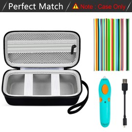 ANKHOH Case Compatible with 3Doodler Start+ Essentials (2023) for 3D Pen Set for Kids, Storage Organizer Holder for Printing Filament Refill and Micro-USB Charger, Black (Box Only)