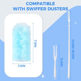30PCS Duster Refills Compatible with Flash, 360° Fluffy Dust Magnet Refill with Extended Handle, Disposable Microfiber Duster Refills for Cleaning