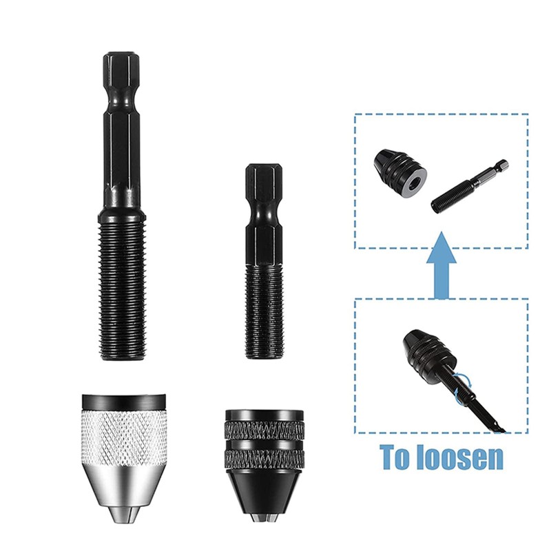Yitaocity 2Pcs 1/4 Inch Hex Shank Keyless Drill Chuck Bit