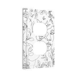 Art Black White Line 1 Gang Duplex Outlet Cover Faceplate Decorative Single Electrical Receptacle Light Switch Cover Wallplate for Home Decor