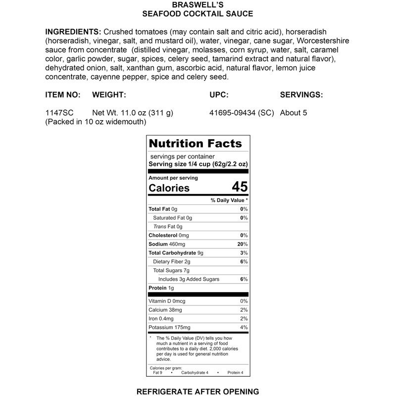 Braswell's Select Seafood Cocktail Sauce, 11 Ounce
