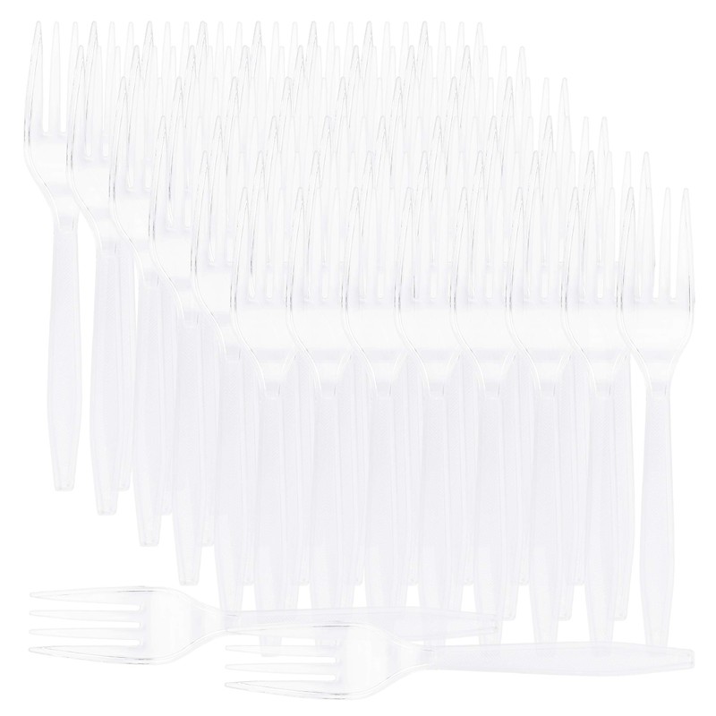Plasticpro Clear Plastic Forks Disposable Cutlery Utensils 50 Count