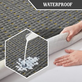Waterproof Mattress Protector, Queen Size Mattress Pad Fitted 6"-18" Deep Pocket, 3D Air Fabric Breathable Bed Mattress Cover Noiseless Washable for Bedroom, Hotel(Carbon Gray)
